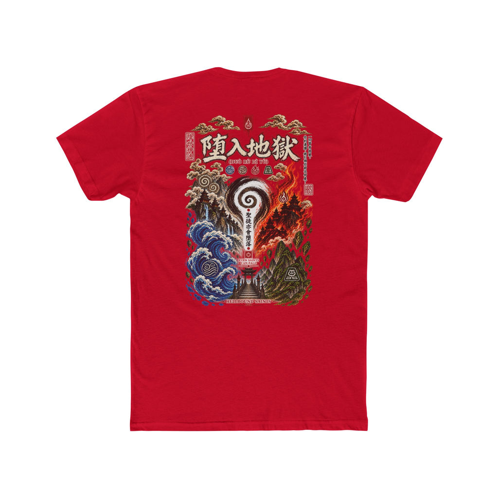 Anime-style Hell Descent Tee — Japanese Demon Gate Graphic T-Shirt