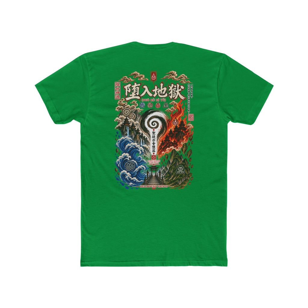 Anime-style Hell Descent Tee — Japanese Demon Gate Graphic T-Shirt