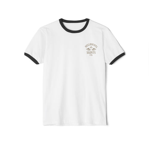 Vintage Ringer T‑Shirt — 'Billionaire Saints Co.' Tropical vs City Art Print