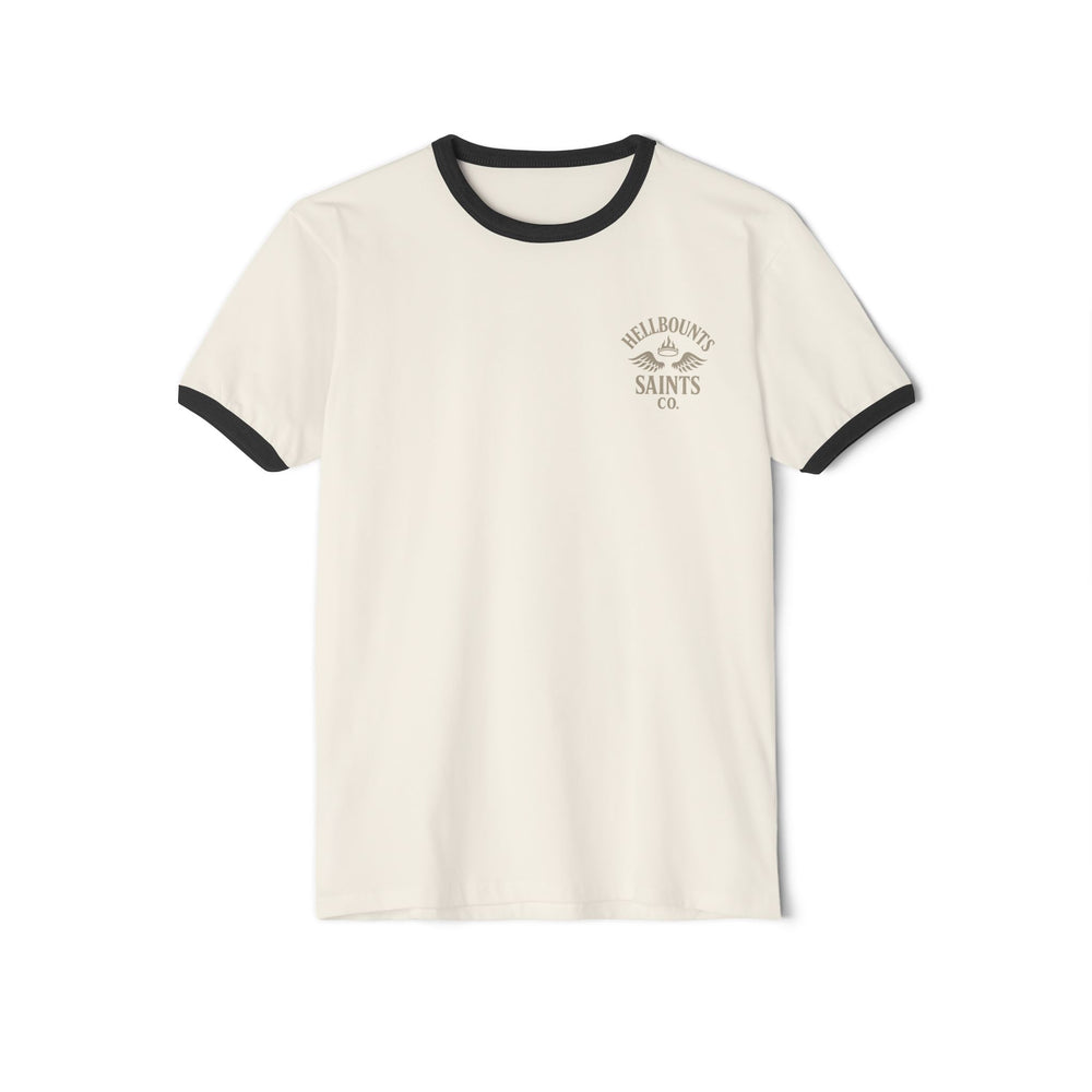 Vintage Ringer T‑Shirt — 'Billionaire Saints Co.' Tropical vs City Art Print